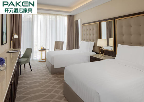مبلمان هتل اقتصادی اتاق خواب مجموعه قطر / عربی مبلمان سبک لوکس گردو + Golden SS