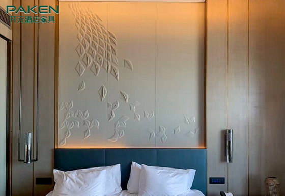 پانل دیواری چوبی مبلمان ثابت اتاق خواب داخلی هتل لوکس